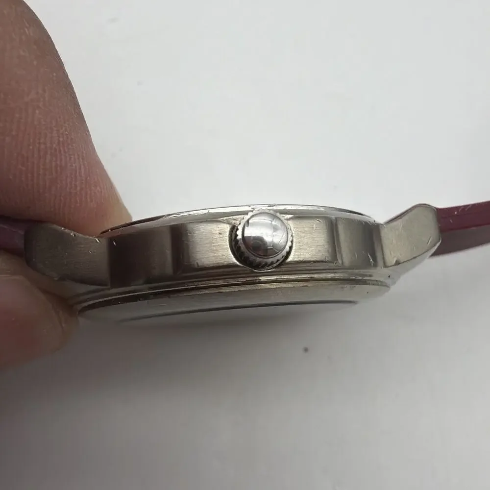 Vintage Nautica Indiglo Analog Quartz Watch New Battery Burgundy Strap